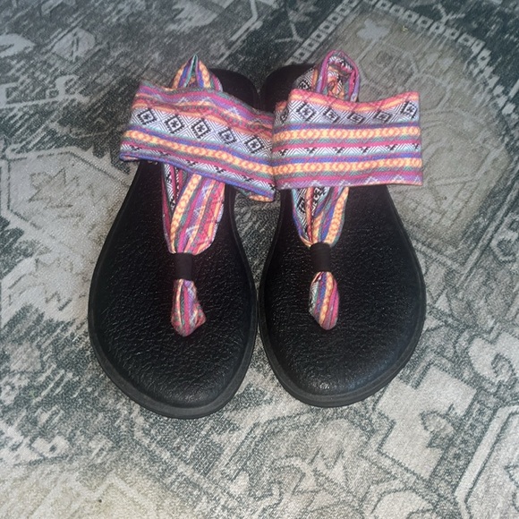 SANUK Women's Yoga Sling 2 Sandals in magenta multi stripe size 9 - Picture 3 of 7